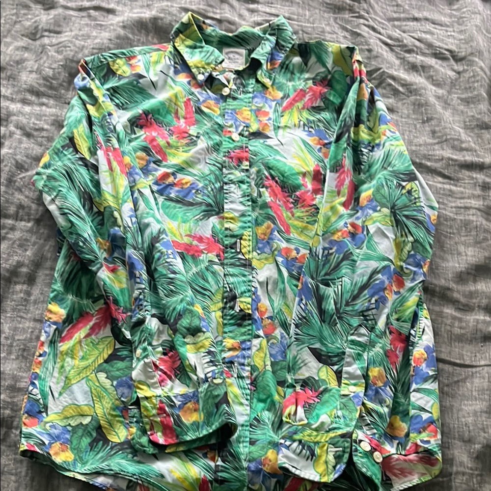 Tropical Floral Button-Up Shirt